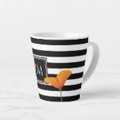Monogramm für Poppy Chic Black Stripes Milchtasse (Rechte Ecke)