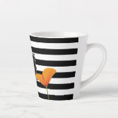Monogramm für Poppy Chic Black Stripes Milchtasse (Rechts)