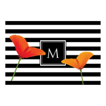 Monogramm für Poppy Chic Black Stripes