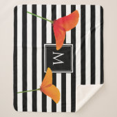 Monogramm für Poppy Chic Black Stripes Sherpadecke (Vorderseite)
