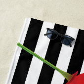 Monogramm für Poppy Chic Black Stripes Strandtuch (Beispiel)