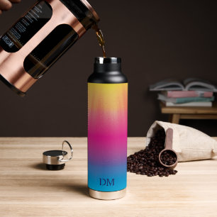 Monogramm für Regenbogenfarben Trinkflasche