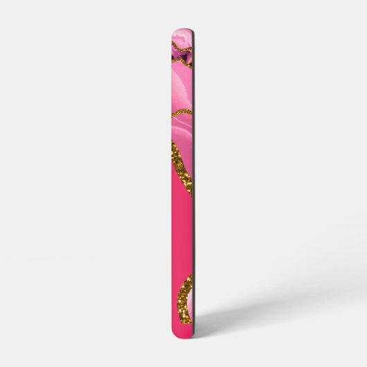 Monogramm für rosa und goldene Agate-Geode Samsung Galaxy Hülle (Linke Seite)