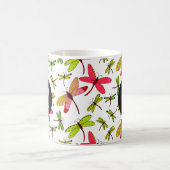 Monogramm für Rosa und Grüne Libellen Kaffeetasse (Mittel)