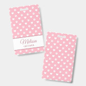 Monogramm für Rosa und Weiße Tierpfropfen Ausweis (Vorder- & Rückseite)