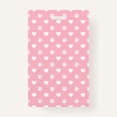 Monogramm für Rosa und Weiße Tierpfropfen Ausweis (Rückseite)