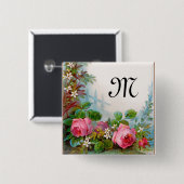 MONOGRAMM FÜR Rose UND JASMINEN Button (Vorne & Hinten)