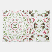 Monogramm für Rot und Grün Geschirrtuch (Horizontal)