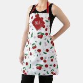 Monogramm für Rote Kirschen Grünpflanzen und Kirsc Schürze (InSitu)