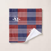 Monogramm für rote, weiße und blaue Designsteine u Badhandtuch Set (Waschlappen)