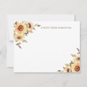 Monogramm für rustikale Aquarellblumen Mitteilungskarte (Vorderseite)