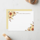 Monogramm für rustikale Aquarellblumen Mitteilungskarte (Vorderseite/Rückseite Beispiel)