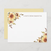 Monogramm für rustikale Aquarellblumen Mitteilungskarte (Vorne/Hinten)