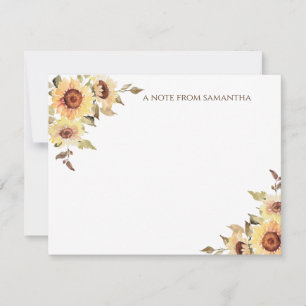 Monogramm für rustikale Aquarellblumen Mitteilungskarte