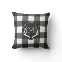 Monogramm für rustikale schwarze und weiße Antler