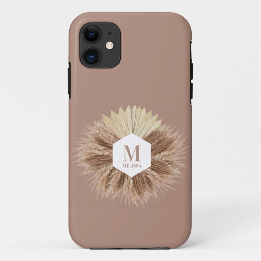 Monogramm für rustikale, warme neutrale Farben Case-Mate iPhone Hülle (Rückseite)