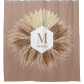 Monogramm für rustikale, warme neutrale Farben Duschvorhang (Vorderseite)