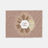 Monogramm für rustikale, warme neutrale Farben Fleecedecke (Vorderseite (Horizontal))