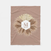 Monogramm für rustikale, warme neutrale Farben Fleecedecke (Vorderseite)
