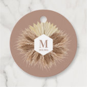 Monogramm für rustikale, warme neutrale Farben Geschenkanhänger (Vorderseite)