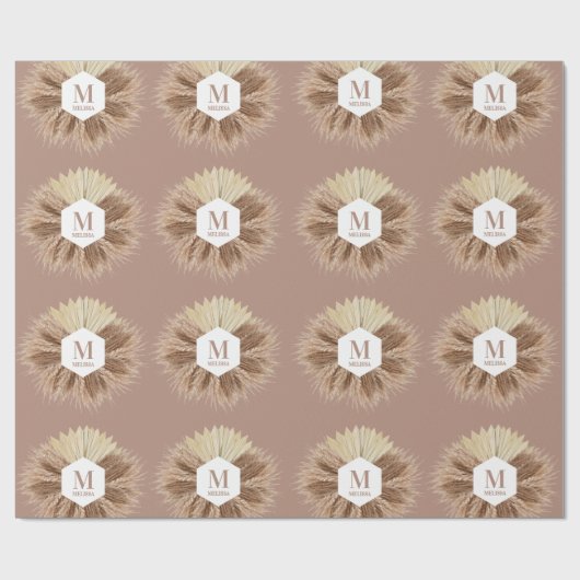 Monogramm für rustikale, warme neutrale Farben Geschenkpapier (Flach)