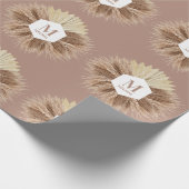 Monogramm für rustikale, warme neutrale Farben Geschenkpapier (Ecke)