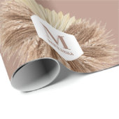 Monogramm für rustikale, warme neutrale Farben Geschenkpapier (Rolleneckpunkt)