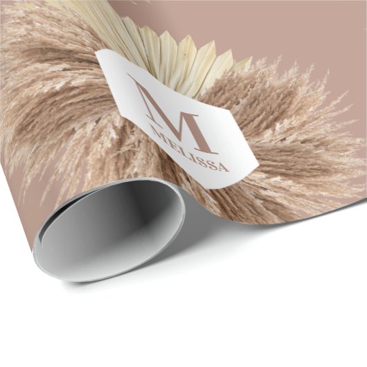 Monogramm für rustikale, warme neutrale Farben Geschenkpapier (Rolleneckpunkt)