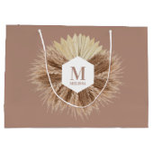 Monogramm für rustikale, warme neutrale Farben Große Geschenktüte (Rückseite)