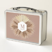 Monogramm für rustikale, warme neutrale Farben Metall Brotdose (Rückseite)