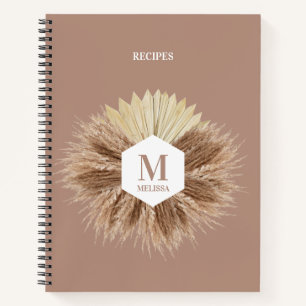 Monogramm für rustikale, warme neutrale Farben Notizblock