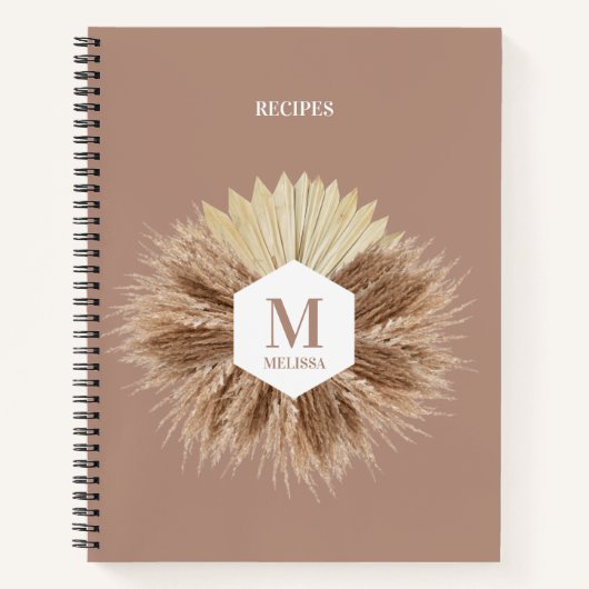 Monogramm für rustikale, warme neutrale Farben Notizblock (Vorderseite)