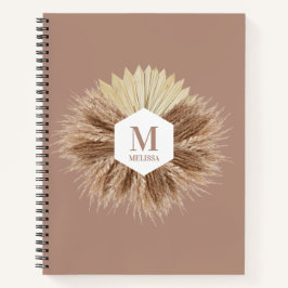 Monogramm für rustikale, warme neutrale Farben Notizblock