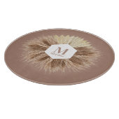 Monogramm für rustikale, warme neutrale Farben Schneidebrett (Ecke)