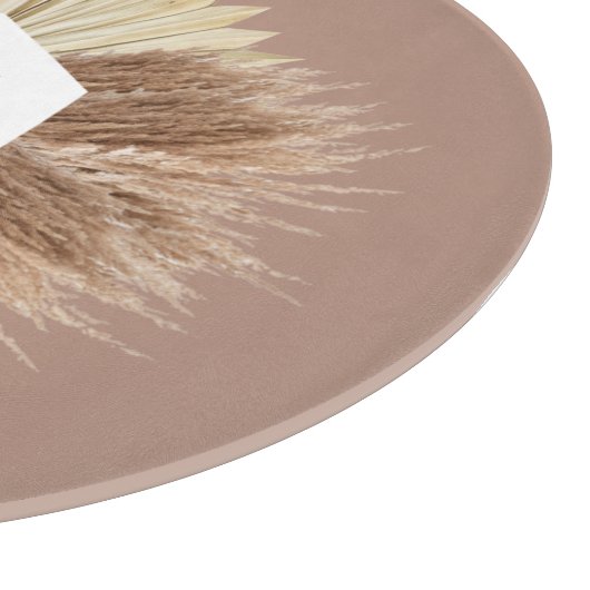 Monogramm für rustikale, warme neutrale Farben Schneidebrett (Ecke)