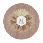 Monogramm für rustikale, warme neutrale Farben Schneidebrett (Vorderseite)