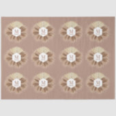 Monogramm für rustikale, warme neutrale Farben Seidenpapier (Vorderseite)