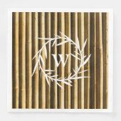 Monogramm für rustikale, warme neutrale Farben Serviette (Vorderseite)