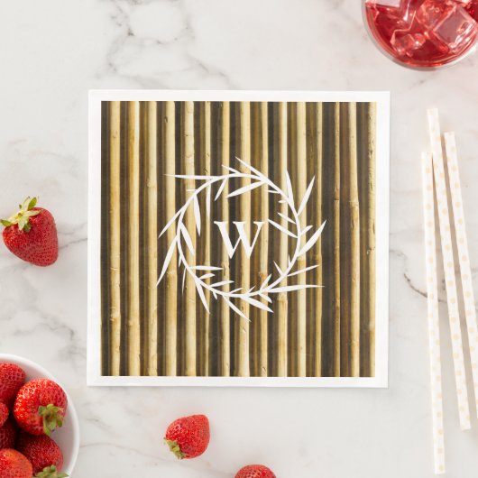 Monogramm für rustikale, warme neutrale Farben Serviette (Beispiel)