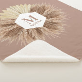 Monogramm für rustikale, warme neutrale Farben Sherpadecke (3/4)