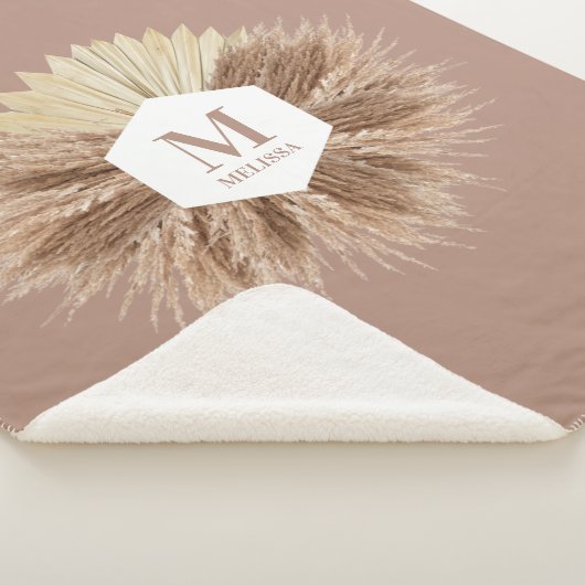 Monogramm für rustikale, warme neutrale Farben Sherpadecke (3/4)