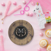 Monogramm für rustikales Holz Pappteller (Party)