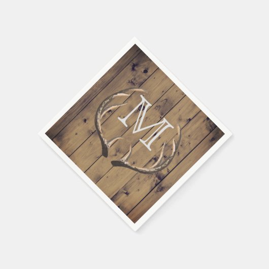 Monogramm für rustikales Land-Holz Serviette (Ecke)