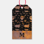 Monogramm für Rusty Steampunk-Schiffe Geschenkanhänger (Vorderseite)