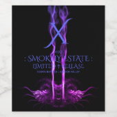 Monogramm für Schwarz und Lila Drachenrauchen Weinetikett (Einzelnes Label)