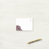 Monogramm für Schwarz und Lila Post-it Klebezettel (Auf Schreibtisch)