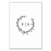 Monogramm für Schwarz und Weiß Tischnummer (Rückseite)