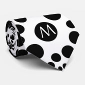 Monogramm für Schwarz-Weiß-Dot-Wirbel Krawatte (Gerollt)