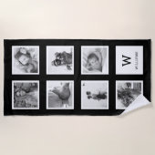 Monogramm für Schwarz-Weiß-FotoCollage Strandtuch (Vorderseite)
