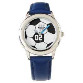 Monogramm für Schwarz-Weiß-Fußball-Sport Armbanduhr
